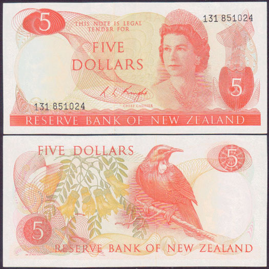 1975-77 New Zealand $5 (Knight) L002000